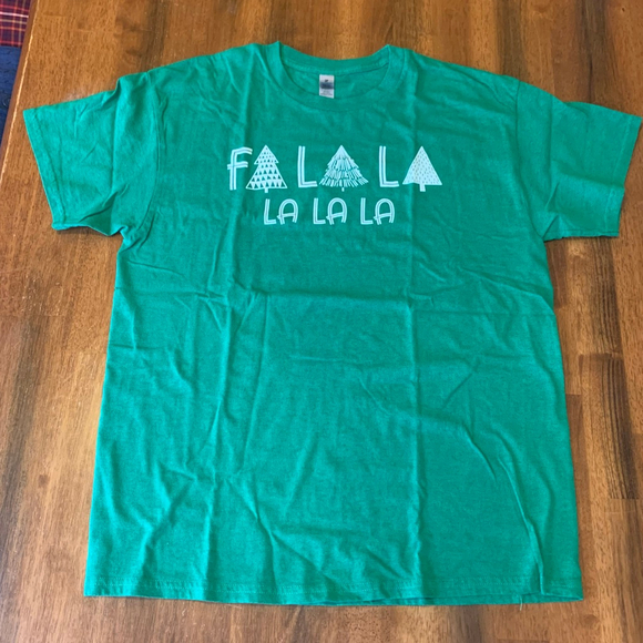 Gilden Other - Gilden Christmas T-shirt Large Green Fa La La La La
